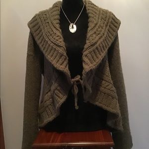 Elsamanda Cape Cardigan Sweater Italian Wool